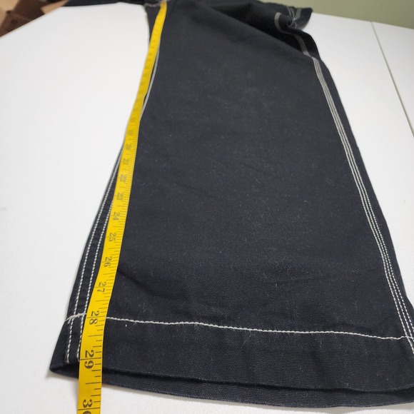 Gap Womens Carpenter Pants Size 8 Black White Contrast Stitch High Rise Cotton - Picture 12 of 14